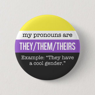 Chapa Redonda De 5 Cm Ellos/ellos pronombres - bandera de Nonbinary