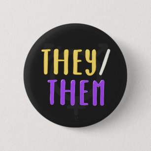Chapa Redonda De 5 Cm Ellos/ellos Pronouns Pin Badge