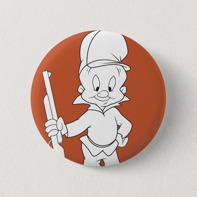 CHAPA REDONDA DE 5 CM ELMER FUDD™ (Anverso)
