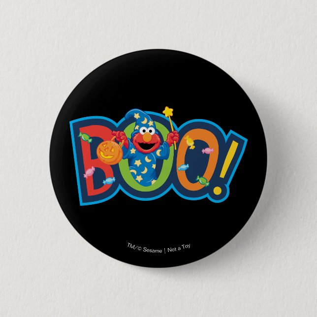 Chapa Redonda De 5 Cm Elmo | Halloween Boo! (Anverso)