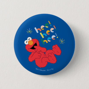 Chapa Redonda De 5 Cm ¡Elmo Hee! ¡Aquí! ¡Aquí!