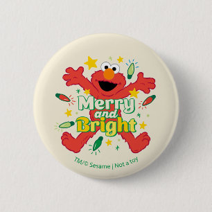 Chapa Redonda De 5 Cm Elmo   Merry y Bright