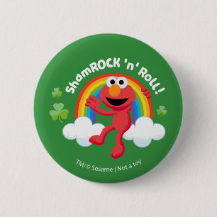 Chapa Redonda De 5 Cm Elmo   Shamrock 'n' Roll Arcoiris
