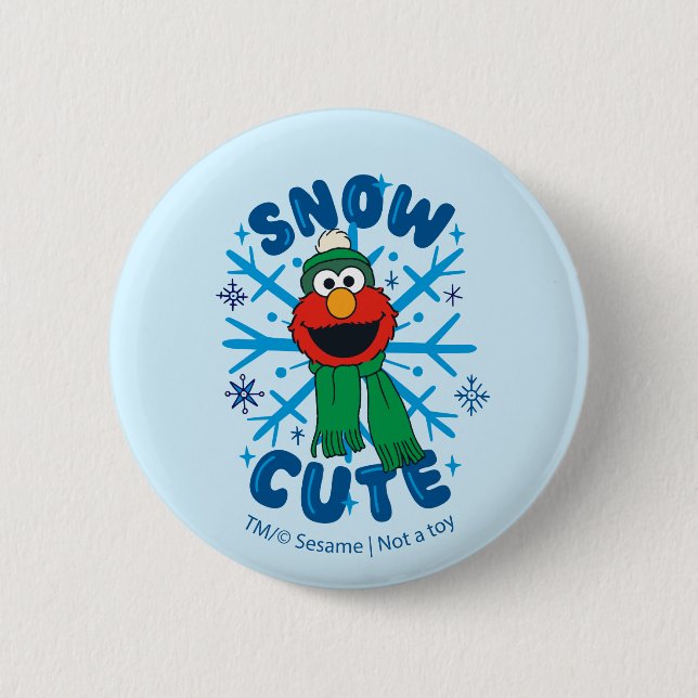 Chapa Redonda De 5 Cm Elmo Snow Cute (Anverso)