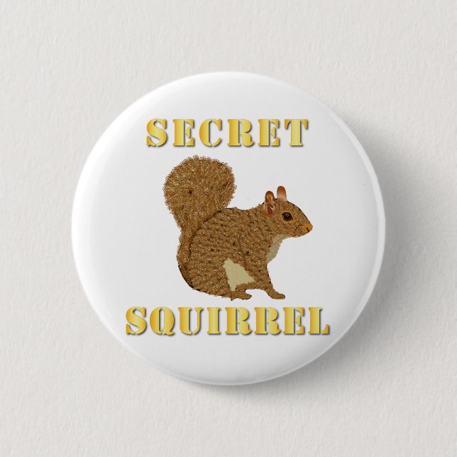 Chapa Redonda De 5 Cm Emblem - ardilla secreta con texto (Anverso)