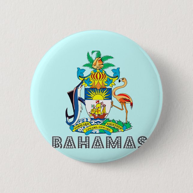 Chapa Redonda De 5 Cm Emblema bahamés (Anverso)