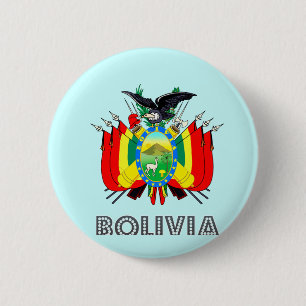 Chapa Redonda De 5 Cm Emblema boliviano