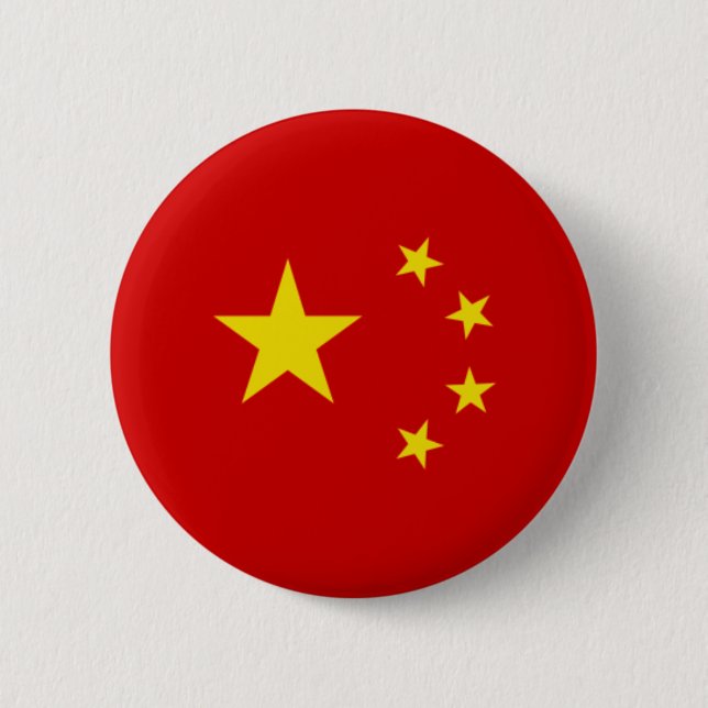Chapa Redonda De 5 Cm Emblema chino de la bandera (Anverso)