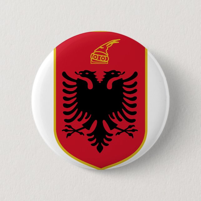 Chapa Redonda De 5 Cm emblema de albania (Anverso)