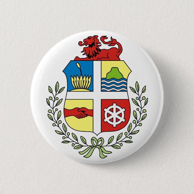 Chapa Redonda De 5 Cm emblema de aruba (Anverso)