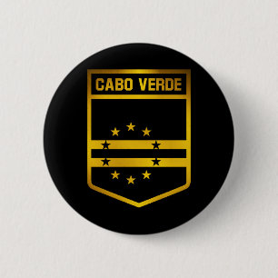Chapa Redonda De 5 Cm Emblema de Cabo Verde