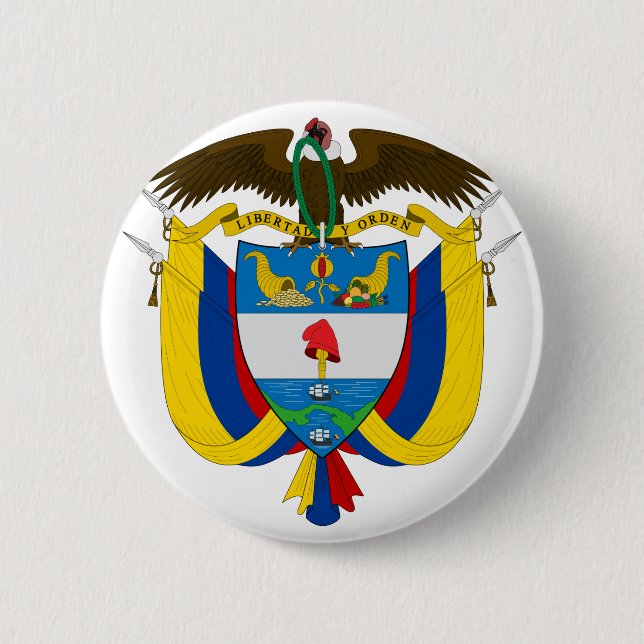 Chapa Redonda De 5 Cm emblema de colombia (Anverso)