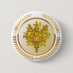 Chapa Redonda De 5 Cm Emblema De Francia