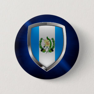 Chapa Redonda De 5 Cm Emblema de Guatemala Mettalic