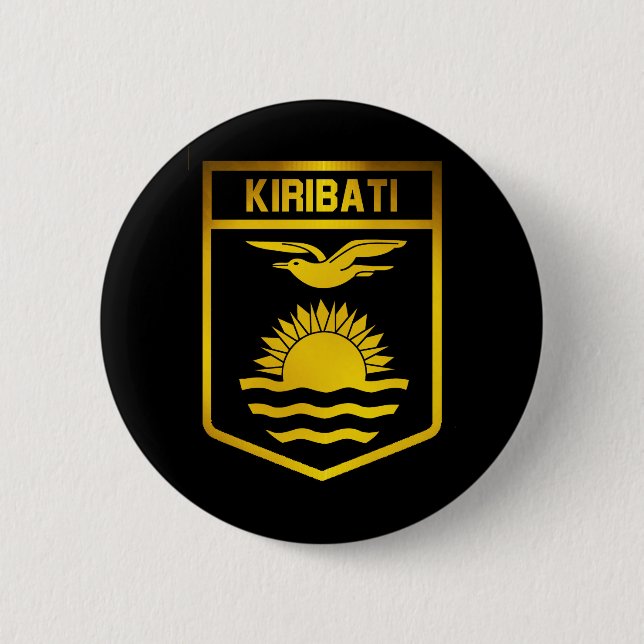Chapa Redonda De 5 Cm Emblema de Kiribati (Anverso)