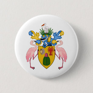 Chapa Redonda De 5 Cm emblema de las islas turcas y caicos