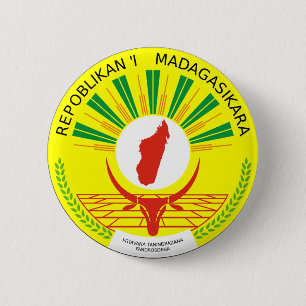 Chapa Redonda De 5 Cm Emblema de Madagascar