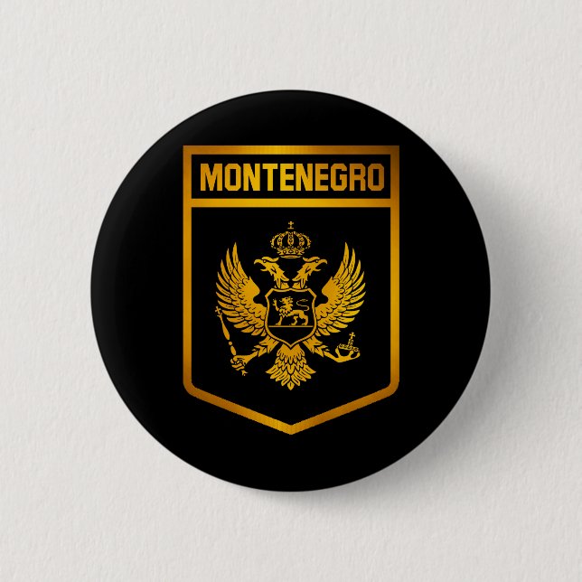 Chapa Redonda De 5 Cm Emblema de Montenegro (Anverso)