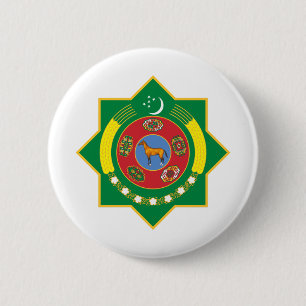 Chapa Redonda De 5 Cm emblema de turkmenistán