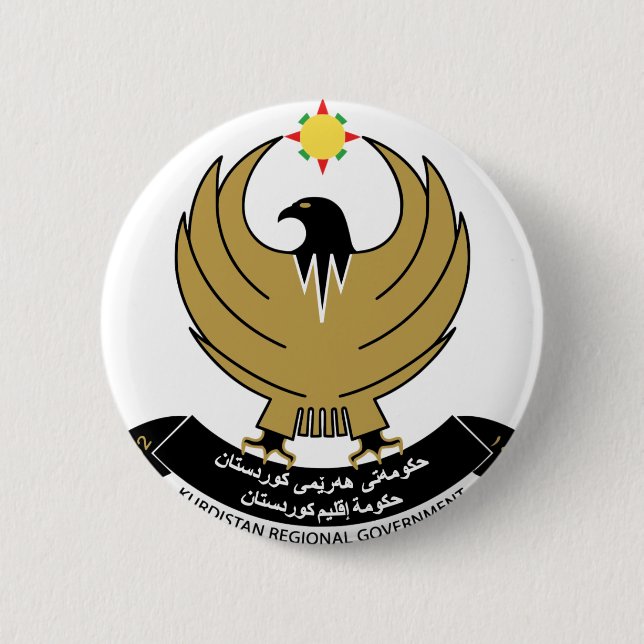 Chapa Redonda De 5 Cm emblema del kurdistan (Anverso)