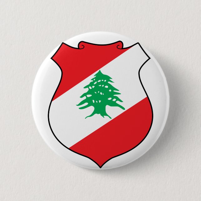 Chapa Redonda De 5 Cm emblema del líbano (Anverso)