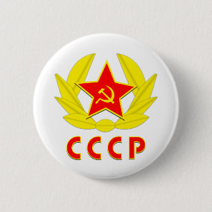 Chapa Redonda De 5 Cm emblema del martillo y de la hoz de URSS del cccp