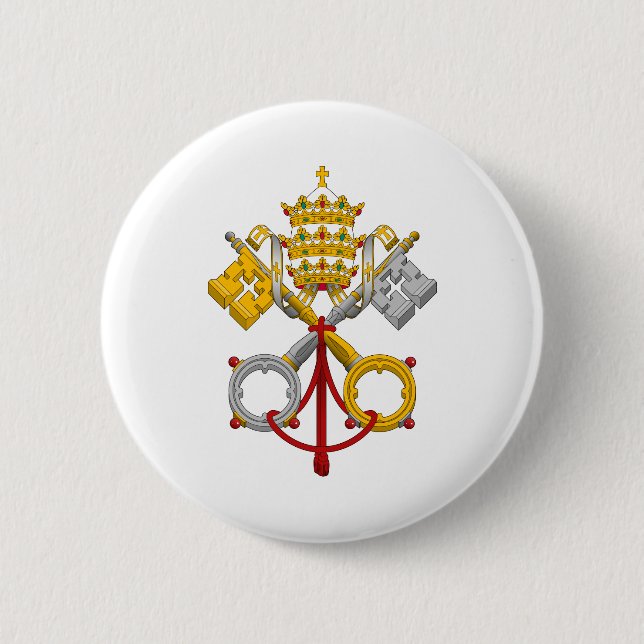 Chapa Redonda De 5 Cm Emblema del papa oficial Symbol Coat del papado (Anverso)
