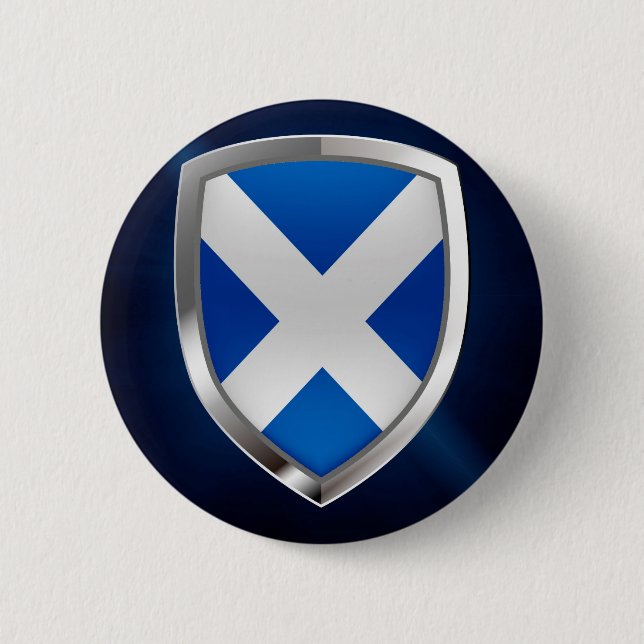 Chapa Redonda De 5 Cm Emblema metálico de Escocia (Anverso)