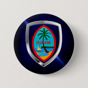 Chapa Redonda De 5 Cm Emblema metálico de Guam