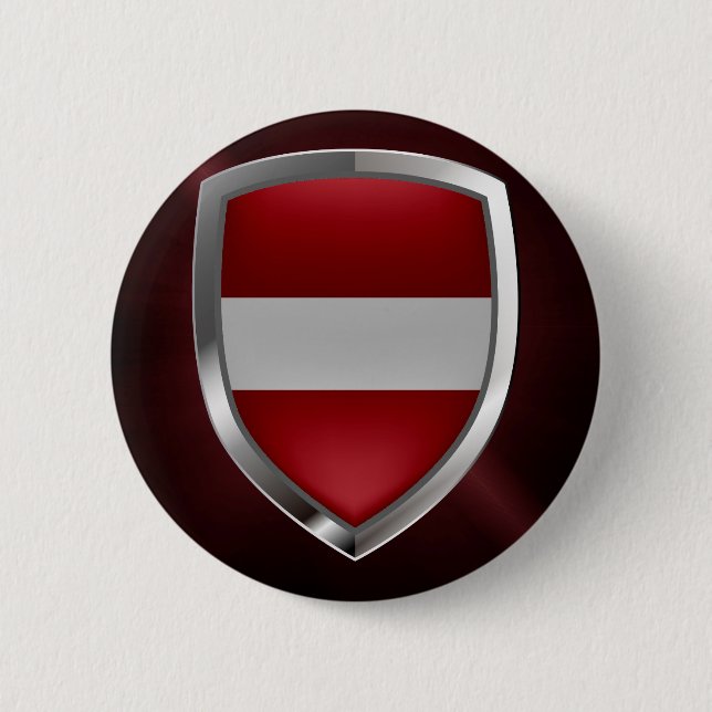 Chapa Redonda De 5 Cm Emblema metálico de Letonia (Anverso)