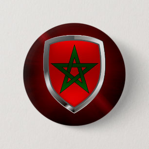 Chapa Redonda De 5 Cm Emblema metálico de Marruecos
