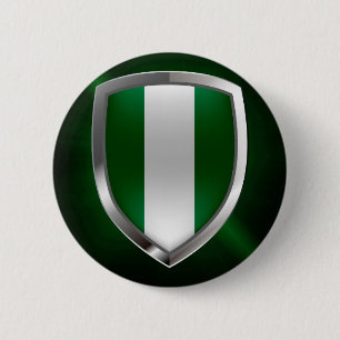 Chapa Redonda De 5 Cm Emblema metálico de Nigeria