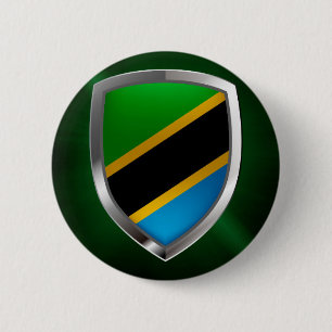 Chapa Redonda De 5 Cm Emblema metálico de Tanzania
