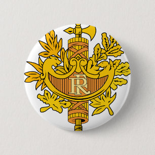 Chapa Redonda De 5 Cm Emblema nacional de Francia