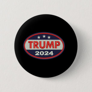Chapa Redonda De 5 Cm Emblema oficial del bordado de Trump 2024