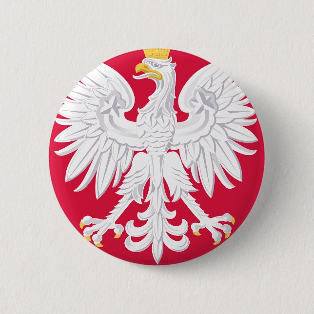 Chapa Redonda De 5 Cm Emblema polaco - Escudo de Polonia - Polska Herb P (Anverso)