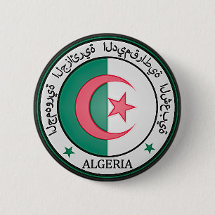 Chapa Redonda De 5 Cm Emblema redondo de Argelia