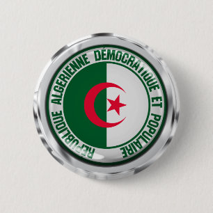 Chapa Redonda De 5 Cm Emblema redondo de Argelia