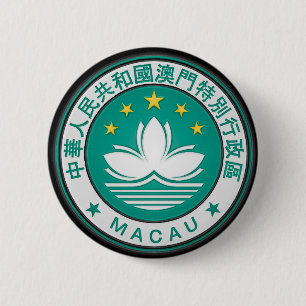 Chapa Redonda De 5 Cm Emblema redondo de Macao