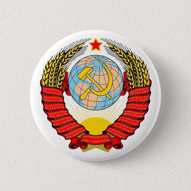 Chapa Redonda De 5 Cm Emblema soviético (Anverso)