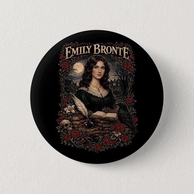 Chapa Redonda De 5 Cm Emily Brontë (Anverso)