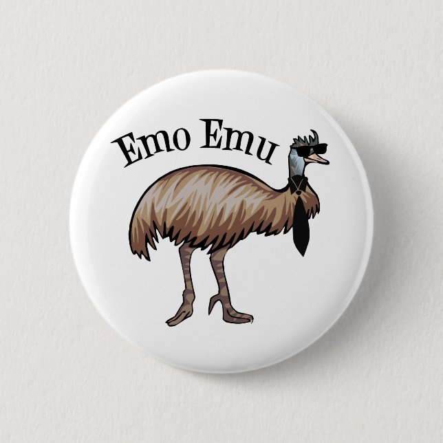 Chapa Redonda De 5 Cm Emo Emu (Anverso)