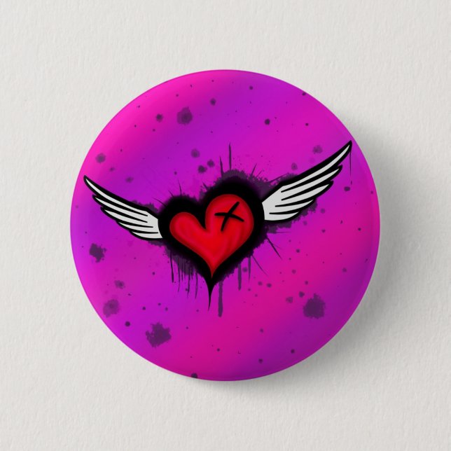 Chapa Redonda De 5 Cm emo heart button (Anverso)