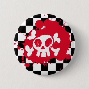 Chapa Redonda De 5 Cm Emo Splatter