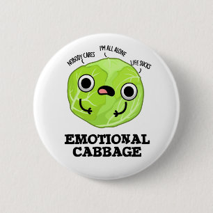 Chapa Redonda De 5 Cm Emoción Cabbage Funny Veggie Pun
