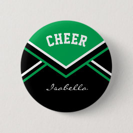 Chapa Redonda De 5 Cm Emocionante animador verde Cheer