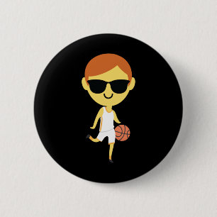 Chapa Redonda De 5 Cm Emoji 1 de Basketball Boy