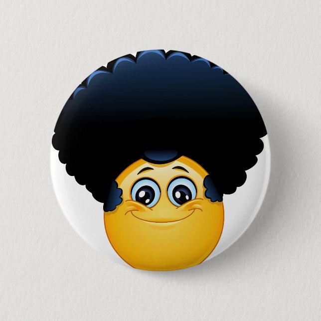 Chapa Redonda De 5 Cm emoji afro (Anverso)