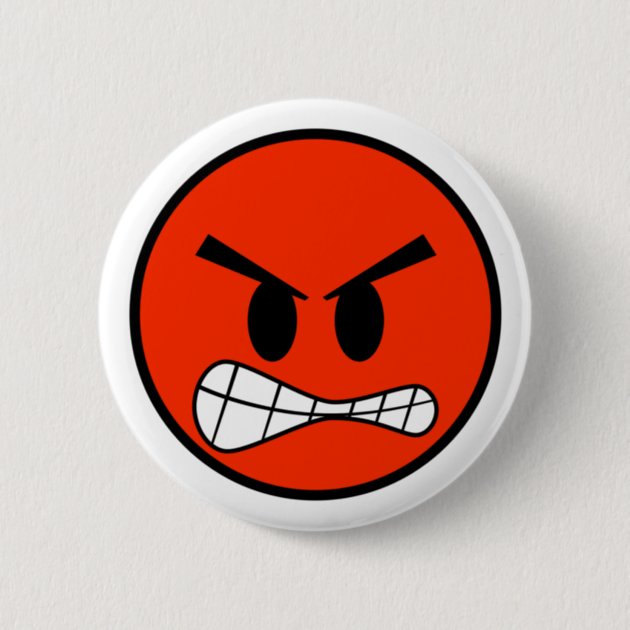 Chapa Redonda De 5 Cm Emoji de cara roja enojada Zazzle.es