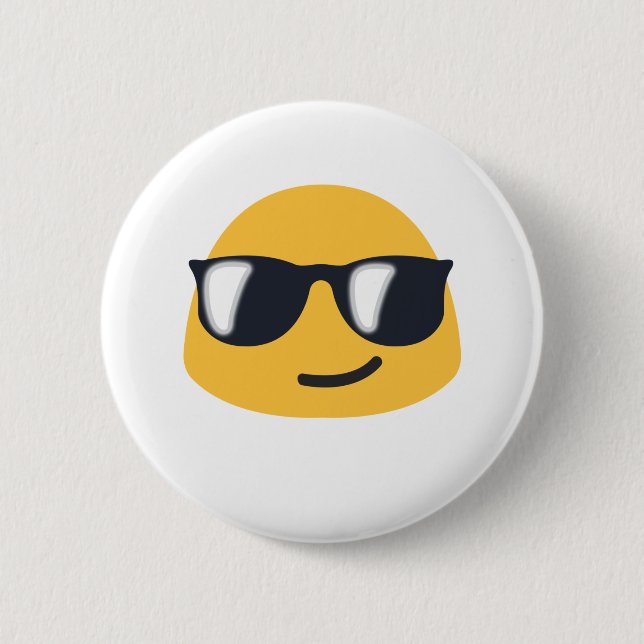Chapa Redonda De 5 Cm Emoji de gafas de sol (Anverso)